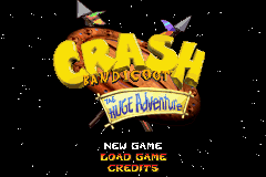 Crash Bandicoot - The Huge Adventure Title Screen